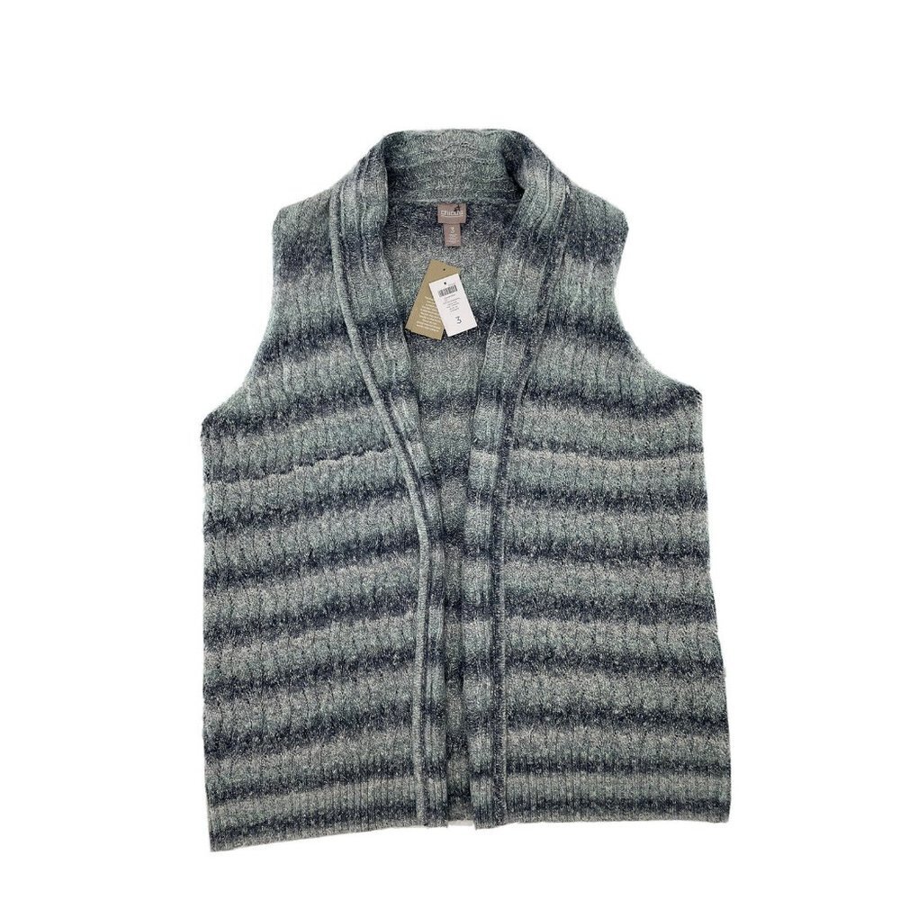 NWT Women’s Plus Size Chico’s Winter Spacedye Blue Ice Zelida‎ Vest Size 3